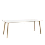 HAY - CPH Deux 210 2.0 Table Untreated Beech Frame L200 X W75 X H73 Pearl White Top Lacquered Beech Edge - Matbord - Ronan & Erwan Bouroullec - Vit - Trä