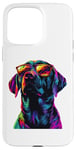 Coque pour iPhone 15 Pro Max Black Lab Lover Lunettes de soleil Pop Art Drôle Labrador Noir