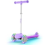 BremToy Trottinette Enfant 3 Ans, Trottinette Enfant avec Plateau Lumineux et Roues LED PU, Hauteur Réglable sur 4 Niveaux, Freinage Réactif, Légère, Trottinette Enfant pour Débutants de 3 à 8 Ans