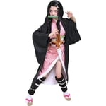 Nezuko Cosplay Kostym Anime Cosplay Outfit Set Halloween Klänning för Vuxna Barn (140CM)