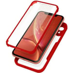 iPhone XR fodral Baksida Plexiglas Fram Polymer Förstärkta hörn Röd kontur Röd