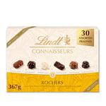 Lindt - Boîte CONNAISSEURS Rochers - Assortiment de Chocolats au Lait, Noirs et Blancs - Idéal pour Noël, 367g