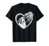 Saint Bernard Mom Dog Art Valentine's Day Heart T-Shirt