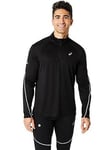 Asics Men's Running Road Lite-Show 1/2 Zip Top - Performance Black, Black, Size L, Men