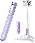 152Cm Perche À Selfie, Tout-En-1 Perche Selfie Trépied Avec Télécommande Sans Fil, Extensible¿Portable Trépied Selfie Stick Pour Iphone Et Samsung-Violet[YIN144222]