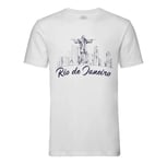 T-Shirt Homme Col Rond Rio De Janeiro Minimalist Brésil Voyage Foot Carnaval