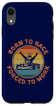 Coque pour iPhone XR Born To Race Kart Forcé de travailler Rétro Vintage Kart Racing