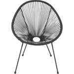 Fauteuil De Jardin Acapulco Noir Empilable Hyba - L'unité