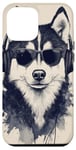 iPhone 12 Pro Max Husky Sunglasses Headphones Husky art Music lover Case