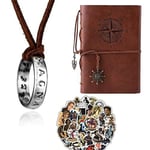 XHBTS Uncharted 4 Drake Collier avec pendentif anneau gravé et chaîne en cuir...