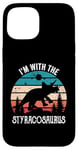 iPhone 15 I'm With The Dinosaur Styracosaurus, Retro Dino Gifts Kids Case