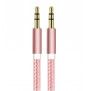 Cable Jack/Jack Metal pour CROSSCALL CORE?M4 Smartphone Voiture Musique Audio Double Jack Male 3.5 mm Universel - ROSE