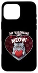 Coque pour iPhone 16 Pro Max Ma Saint-Valentin dit miaou ! Mon chat est ma Saint-Valentin