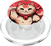 Arbre à chat japonais vintage Neko Maneki Neko et Sakura PopSockets PopGrip pour MagSafe