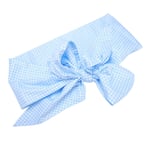 Newborn Swaddle Wrap Infant Cotton Bowknot Sash Blanket(Light Blue Plaid)