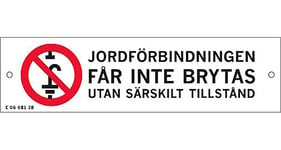 Skylt jordförbindning AL-plåt