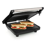 Tristar Grille-viande GR-2858 - Pour viande, poisson, légumes, paninis et croque-monsieur - Surface de cuisson 30 x 26 cm - 2 pièces - 2 000 W