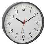 TFA Dostmann Horloge Murale analogique Radio-pilotée 60.3550.10, Haute précision, élégante, analogique, pour Bureau, Maison, Cadeau, 245 x 245 x 42 mm, Gris