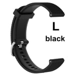 Silicone Watch Band Wrist Strap 20mm Black L