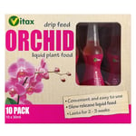 Vitax Orchid Drip Feed Mini Bottles (Pack of 10) Houseplant Care,30ml