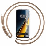 Tumundosmartphone Étui pendentif transparent pour Xiaomi Poco X6 Pro 5G avec cordon Camel