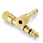 deleyCON Adaptateur Jack [2 Pièces] 6,35mm vers 3,5mm - Coupleur Audio Stéréo Adaptateur Jack - pour Casque Guitare Hi-FI Récepteur Amplificateur Home Cinéma Table de Mixage Clavier TRS