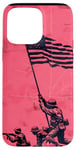 Coque pour iPhone 15 Pro Max Rose Pop Art Floral Iwo Jima Drapeau Américain Levage