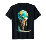 Climate Change Global Warming Melting Earth Day Ice Cream T-Shirt