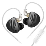 EZ EAR KZ Krila Écouteurs intra-auriculaires HiFi 1DD + 1BA, HiFi stéréo IEM, écouteurs filaires, basses 2 broches 3,5 mm, casque de musique de sport pour musicien audiophile (avec micro)