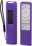 Coque Telecommande Pour Samsung 2023 Solarcell Tm2360E Bn59-01432A, Telecommande Pour Samsung Neo Qled Oled Smart Tv Tm2361E Bn59-01439A Bn59-01432J Remote Cover Silicone(Violet-Fluorescent)