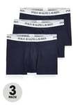 Polo Ralph Lauren 3 Pack Trunks - Navy, Navy, Size S, Men