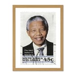 Wee Blue Coo Mp Postage Stamp South Africa 45 Cents Nelson Mandela Late President Large Framed Art Print Poster Wall Decor 18x24 inch