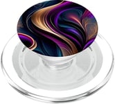 Flux lumineux - Art abstrait violet, bleu sarcelle et or PopSockets PopGrip pour MagSafe