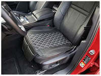 Housses de siège sur Mesure pour sièges de Voiture compatibles avec VW Caddy 3 2003–2010 conducteur et Passager FB : OT408 (Noir/Coutures Blanches)