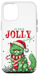 Coque pour iPhone 12/12 Pro Ce Chat Vert est-il Assez Joyeux ? Lumières de Noël