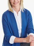 Pure Collection Wool Cashmere Blend Ribbed Cardigan, Mineral Blue