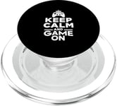 Keep Calm and Game On Funny Gamer Humour PopSockets PopGrip pour MagSafe