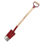 Fiskars Bêche de drainage, Pour la plantation de fleurs, de petites plantes et les travaux de drainage, Longueur: 105 cm, Manche en frêne/Lame en acier, Rouge, Classic, 1003689