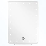 himaly Miroir de Maquillage LED Multifonctionnel, Alimentation Double, Rotation Réglable à 180 °, Miroir Maquillage Lumineux avec Ecran Tactile, Adapté pour Les Voyages, Le Bureau, la Coiffeuse