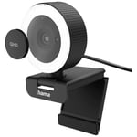 Hama - Webcam for PC C-800, Quad HD 2560 x 1440p, 16:9, 2 built-in microphones, luminous ring, zoom, remote control