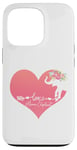 Coque pour iPhone 13 Pro Cœur floral rose foncé pour mamans enceintes