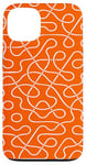 Coque pour iPhone 13 Motif simple sans couture de lignes tissées sur orange