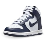 NIKE Mixte Dunk High (GS) Sneaker, Multicolore (Football Grey Midnight Navy White), 39 EU