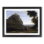 View Of Delphi With A Procession By Claude Lorrain Classic Painting Framed Wall Art Print, Ready to Hang Picture for Living Room Bedroom Home Office Décor, Black A2 (64 x 46 cm)