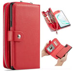 Samsung Galaxy Note 10 Plus      Zipper Wallet Case    Red