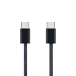 Linocell Flätad USB-C- till USB-C-kabel 240 W Svart 1m