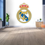 Licence Decor Real Madrid Papier peint en vinyle – Taille moyenne (185 cm (H) x 100 cm (l) – Blason en couleur sur blanc