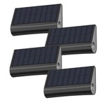 Lot de 4 lampes murales solaires TWILY Noir plastique H6,3cm