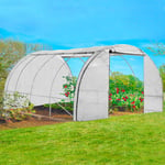 Serre tunnel de jardin 4 saisons 12M² blanche gamme maraîchère zebra 4x3M