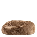 icon Cloud Bean Bag Sofa, Faux Fur Beanbag, Giant Bean Bag Chairs for Adults, Extra Large Bean Bags with Filling Included, Fluffy Bean Bags Adult (Mink)